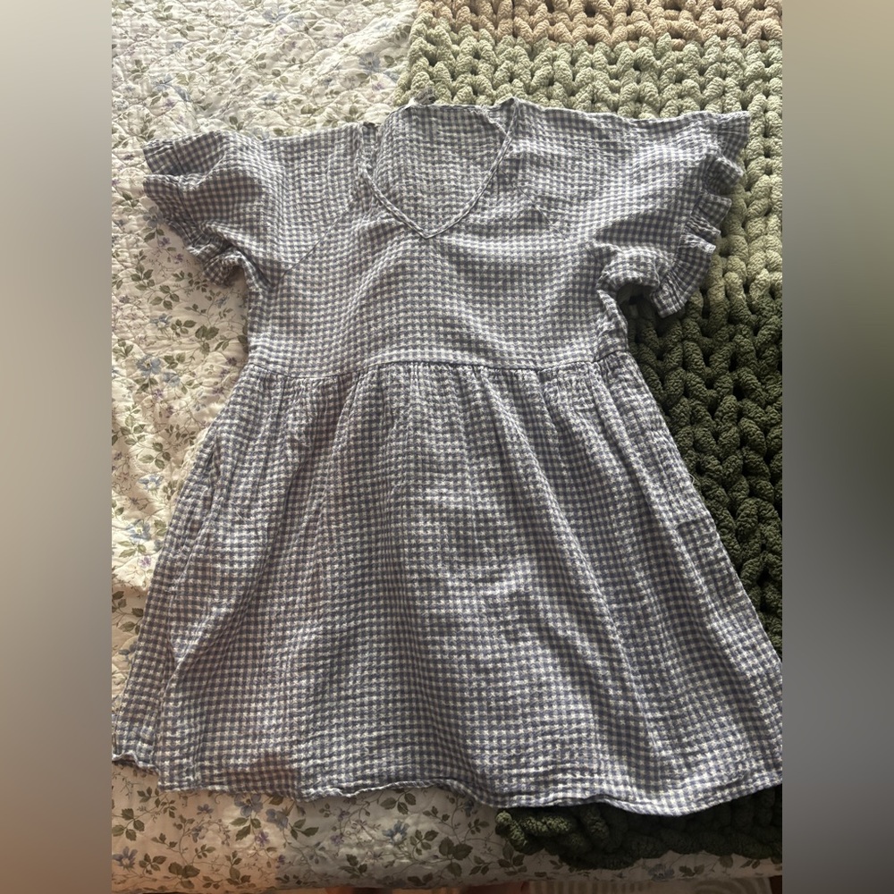 Madewell blue gingham mini dress - medium